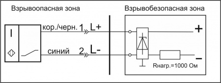 Датчик бесконтактный индуктивный взрывобезопасный стандарта "NAMUR" SNI 01-4-L-2